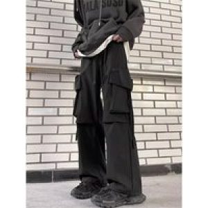 New Plus Size Spring And Summer Men’s Retro Thin Solid Color Work Pants Fashion Loose And Versatile Straight Casual Pants