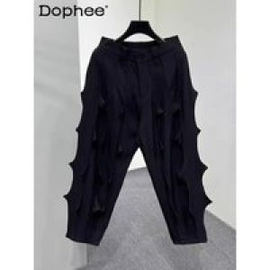 Men’s 2025 Spring New Three-dimensional Design Niche Cargo Pants Personality Multi-level Trendy Zipper Chic Pleated Haren Pants