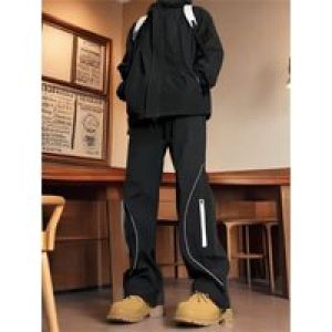 Plus Size Summer 2025 New Men’s Thin Solid Color Drawstring Work Pants Fashion Loose And Versatile Straight Casual Pants 