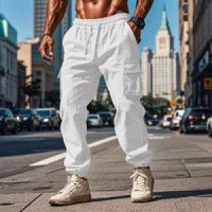 Autumn Casual Sports Training Cotton Pants For Men Tracksuit Pants Pockets Cargo Gympants Jogging Men Pants Solid Color Trousers