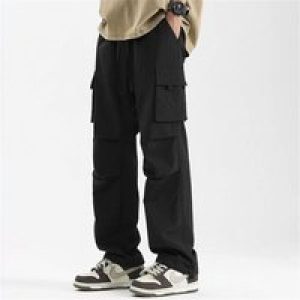 Plus Size Thin Work Pants 2025 New Summer Solid Color Men’s Fashion Loose And Versatile Straight Leg Casual Sweat Pants