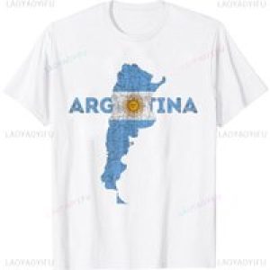 Hot Sale Argentinian Map Flag Souvenir Print Tshirt Argentina Vintage Graphic Men Casual T-shirt Hip Hop Short Sleeve T Shirts