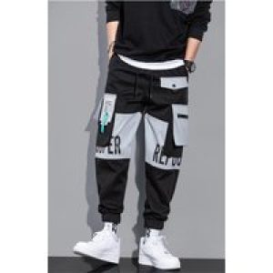 Outdoor Casual Pants Men’s wear-resistant loose-fitting straight-leg multi-pocket overalls men’s student hip hop trousers men