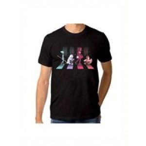 Crystal Abbey Road Graphic Tee, Black Cotton T-Shirt for Men, Steven Universe Inspired Apparel, All Sizes Available