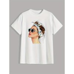 Men’s Woman Portrait Graphic Crew Neck T-Shirts, Casual Sport Tees For Spring Summer