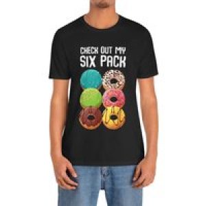 Men’s Casual Comfy Fancy Donut Print Short Sleeve T-shirt for Summer Daily Activity