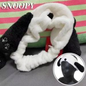 Snoopy Hair Band Wash Face Hair Holder Cute Soft Plush Hairbands for Women Headband Makeup Hairband Cartoon Hair Accessories