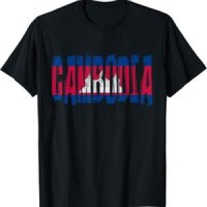 Cambodia Flag T Shirt Cambodian Map