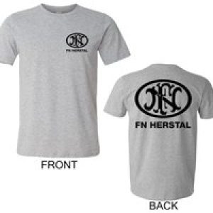 FN Herstal Firearms Guns Men’s Grey T-Shirt Size S to 3XL