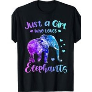 EWH Just A Girl Who Loves Elephants TShirt 100% Cotton, Casual Comfy, for Women, Men Youngsters