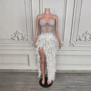 Premium Sense Rhinestone Fishtail Skirt Birthday High-end Light Luxury Dress Music Festival Female Singer Performance Clothes