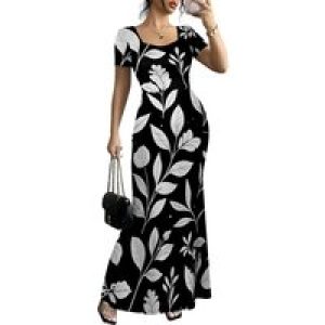 Women’s Long Bodycon Dress – Summer Casual Short Sleeve Midi Club Party Fitted Tight Dresses