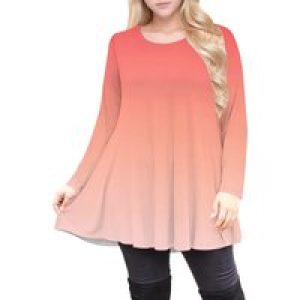 3/4 Sleeve Shirts for Women Plus Size Tunic Dressy Top Loose Fit Flare T-Shirt