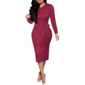 Women’s Formal Church Dresses Elegant Midi Dress Office Pencil Dress for Work Funeral Cocktail Dresses