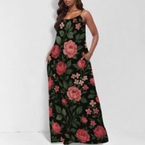 Women Plus Size Sundress Luau Party Summer Curvy Maxi Tropical Boho Beach Dress