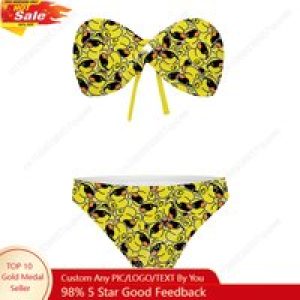 Cool Yellow Duck print pattern Strapless Swimsuit Womens Bathing Suits Fashion Swimwear Pool Party Beach Sexy Bikini Beachwear