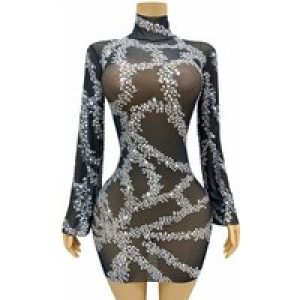 Costume Nightclub Bar Perspective Slim Fit Dress Performance Model Walk Show Banquet Party Dress Vestido De Fiesta De Graduación
