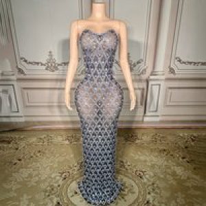 Micro-transparent Event Signing Meeting Evening Dress Workplace Company Annual Meeting Dance Performance Music Festival Dress