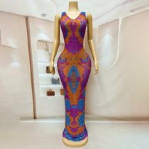 Diamond Party Photo Dress Workplace Company Annual Meeting Performance Talent Live Stream Nightclub Bar Dancing Holiday Vestidos