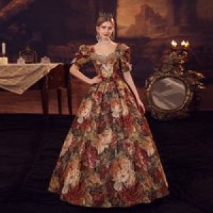 Navy Blue Noble Princess Oil Painting Travel Photo Banquet Costume Party Drama Performance British Dress Vestidos De Festa Luxo