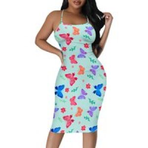 Women’s clothing 2025 spring/summer new custom casual loose floral print hollow suspender butterfly dress