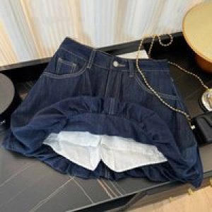 Casual High Waist Women’s Denim Shorts Summer Simple Solid Color Skirts Korean Style Slimfit All Match Short Skirt