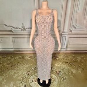 Sleeveless Hip Wrap Slim Fit After Split Evening Dress Model Catwalk Singer Costume Birthday Party Host Music Festival Robe Fête