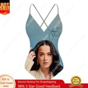 Katy Perry V-neck Halter Back Swimsuit Womens Bathing Suits Personalized Bikini Pool Party Swimwear Custom Made Beachwear