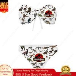Jurassic Park Strapless Swimsuit Womens Bathing Suits Personalized Fashion Swimwear Pool Party Sexy Bikini Customize Beachwear