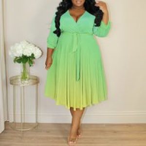 Women’s Wrap Dress Cocktail Church Wedding Midi Dress A-Line V Neck 3/4 Sleeve Casual Solid Color Dresses with Belt