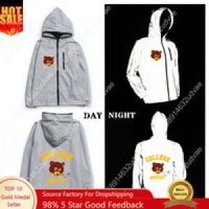 Kanye West Reflective Jacket Mens Womens Coat Hooded Windbreaker Runing Pocket Jackets Cycling Hiking Zipper Customized Hoodie