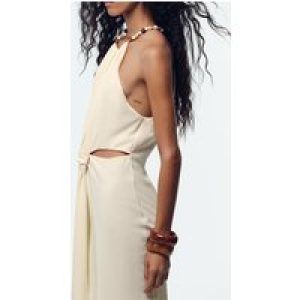 Faionable Midi Dr ZA2025 Summer New Women’s Ele Bow Design Open Work Dr Treetting Ethnic Stage Costume