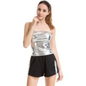 Women’s Strapl Performance Clothing Lacquer Leather Faionable Stage Costume Winter Collection No Brand Registered