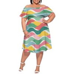 Women’s Plus Size Summer Dresses Floral Print Midi Dresses Flowy Sundresses