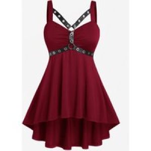 ROSE GAL Womens Plus Size Curve High Low Tank Tops Gothic Sleeveless Strap Tank Top