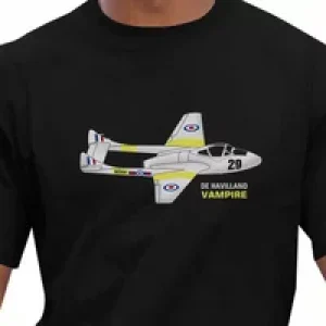 British De Havilland Vampire Jet Fighter T-Shirt 100% Cotton O-Neck Summer Short Sleeve Casual Mens T-shirt Size S-3XL