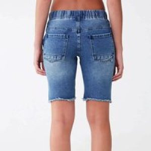 Retro Middle Waist Straight Simple Denim Shorts Y2 Fashion 2025 New High Street Slimming Korean Style Cotton