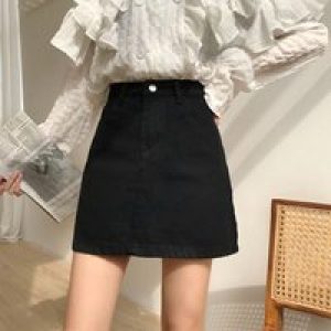 Vintage Women Summer Denim Mini Skirts Fashion High Waist Straigth Short Faldas Casual Fashion Streetwear Cotton Skirt DURIKIES