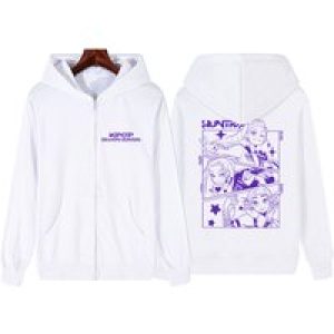 Harajuku Trendy KPop Demon Hunters Graphic Zipper Hoodie Plus Size Women Men Zip Up Streetwear Long Sleeve Fleece Sweatshirt