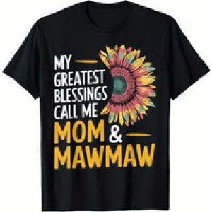 My Greatest Blessings Call Me Mom & Mawmaw Sunflower Art T-Shirt