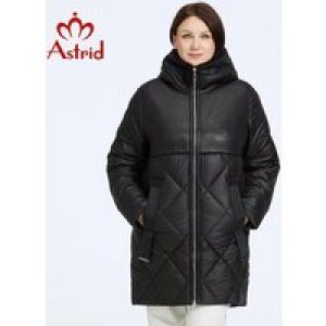 Astrid Women’s Winter Jacket 2023 Plus Size Women Parka Long Bio Down Jackets Stitching Design Thick Fleece Hooded Quilted Coat