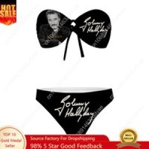 Johnny Hallyday Strapless Swimsuit Womens Bathing Suits Personalized Fashion Swimwear Pool Party Sexy Bikini Customize Beachwear