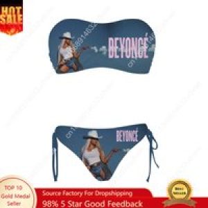 Beyoncé Swimsuit Womens Drawstring Two Piece Set Bathing Suits Personalized Swimwear Pool Party Bikini Customize Beachwear