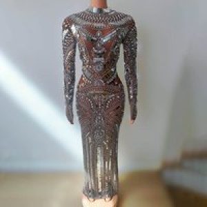 Birthday Diamond Sequins Dress Singer Costume Bar Nightclub Dancing Band Host Costume Dance Gala Dresses Robe De Cérémonie Femme