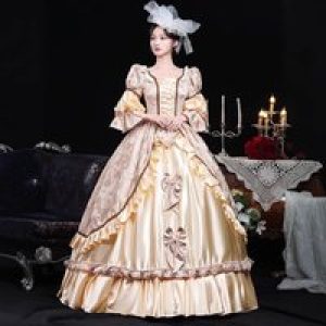 Medieval French Oil Painting Court Dress Women’s Retro Catwalk Masquerade Ball Stage Performance Western Dress Vestido Gala Luxo