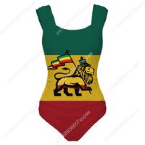 Reggae Rastafarian Rasta Lion Of Judah One Piece Swimsuit Wide Strap Women Bathing Suits Swimwear Beach Sexy Bikini Beachwear