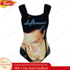 Deftones Rock Band One Piece Swimsuit Wide Strap Women Bathing Suits Swimwear Pool Party Beach Sexy Bikini Customize Beachwear