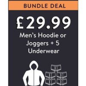 Custom Bundle Bundle Deal – Men’s Hoodie OR Joggers + 5 Underwear for £29.99* – Tokyo Laundry
