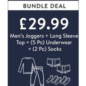 Custom Bundle Joggers + Long Sleeve Top + (2 Pack) Underwear + (5 Pack) Socks for £29.99* – Tokyo Laundry