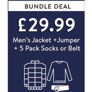 Custom Bundle Bundle Deal – Jacket + Jumper + 5 Pack Socks or Belt for £29.99 – Tokyo Laundry